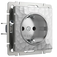 Изображение Розетка с заземлением Hammer (серебряный) W1271006