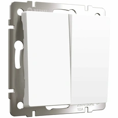 Изображение Выключатель двухклавишный проходной (белый матовый) W1122061